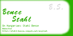 bence stahl business card